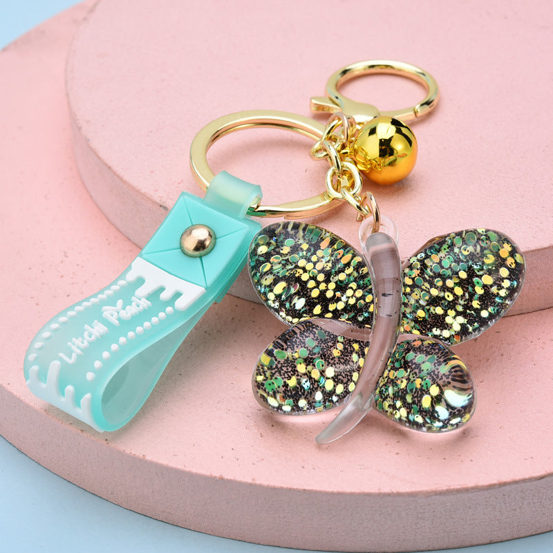 Wholesale Sequin Butterfly Acrylic Keychains